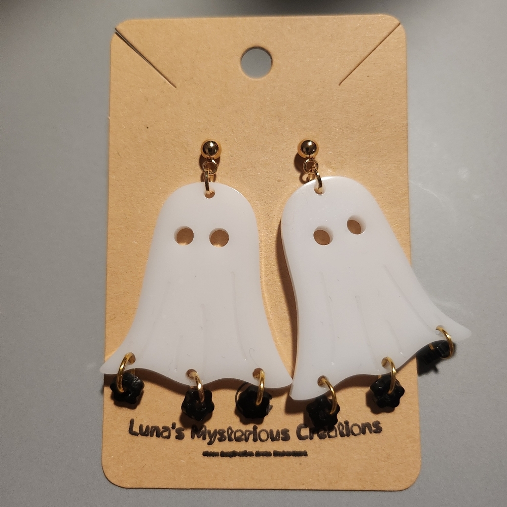 Resin Ghosties 24K Gold plated studs